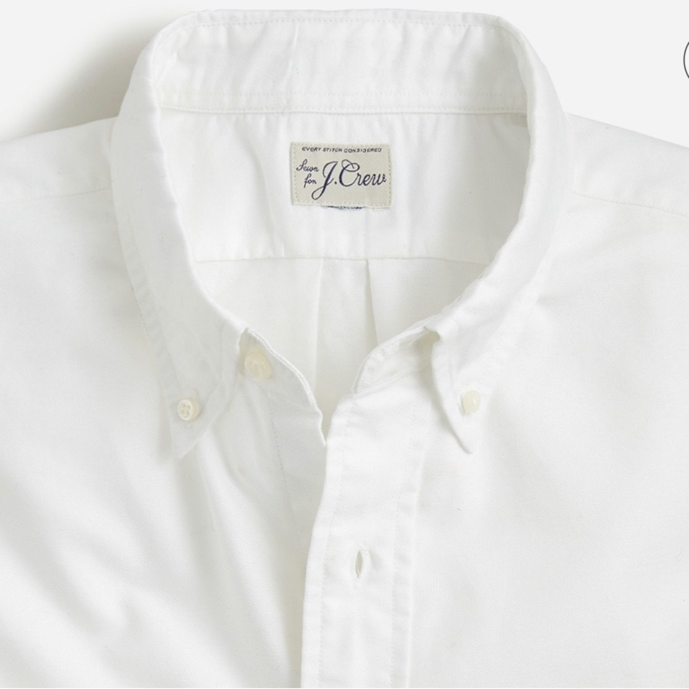 J. Crew Relaxed Fit White Button Down Oxford Shirt